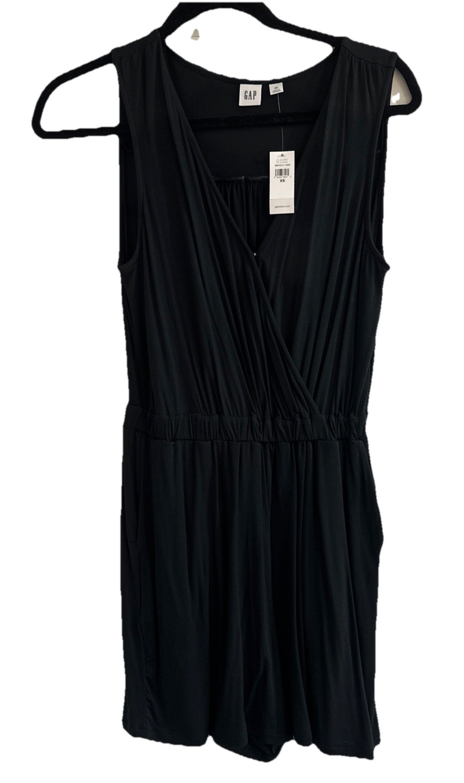 Gap Factory Womens Black Sleeveless Jersey Knit Romper Extra Small XS New NWT