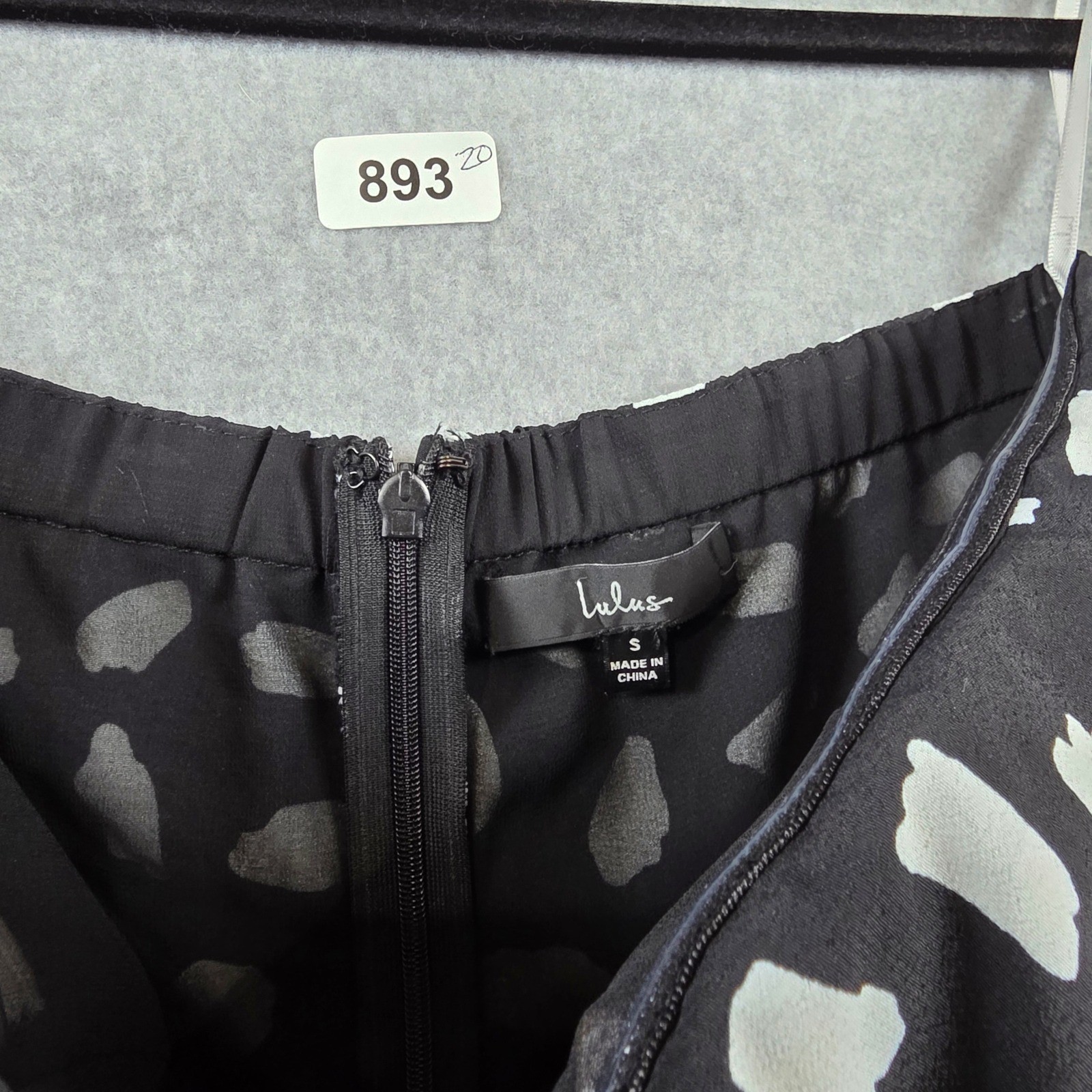 Lulus Black White Abstract Print Strapless Skort Romper Small