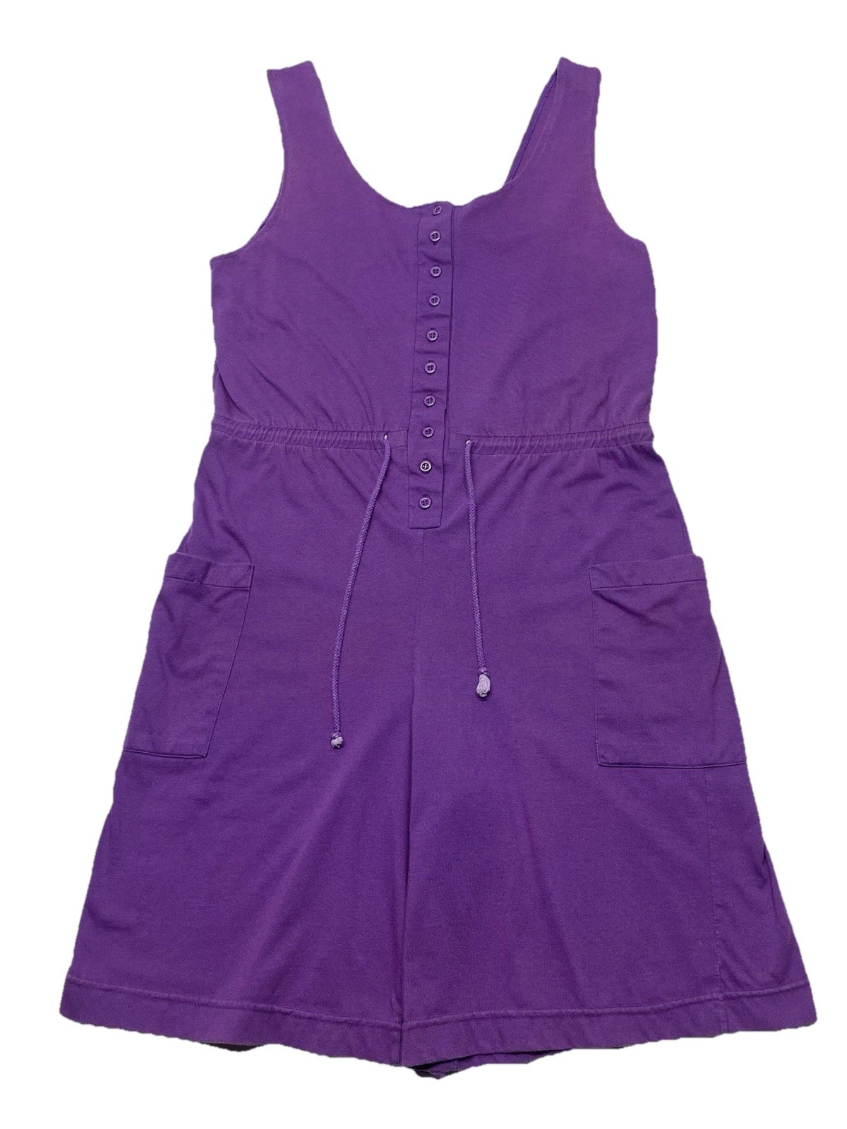 VTG Purple Tank Shorts Romper One Piece Size M Retro Coastal Faded Distressed