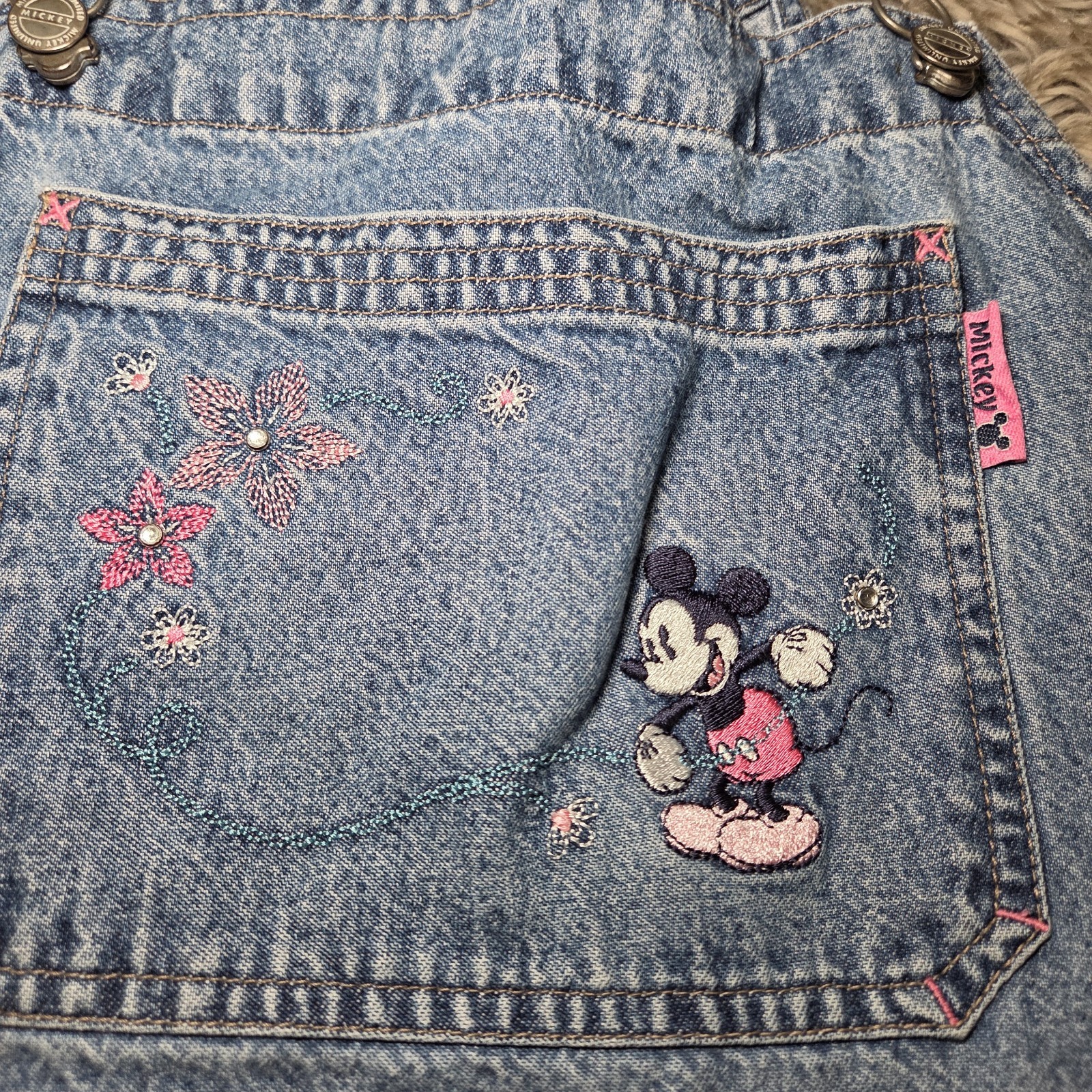 Vintage Mickey Unlimited Denim Shortalls Women’s Size 22W 24W Blue Jean Overalls