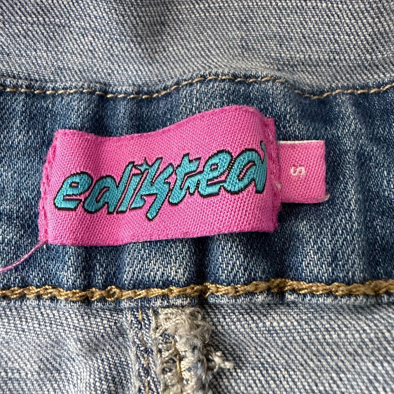 Edikted Denim Overalls Women Size S Blue Flare Leg Jumpsuit