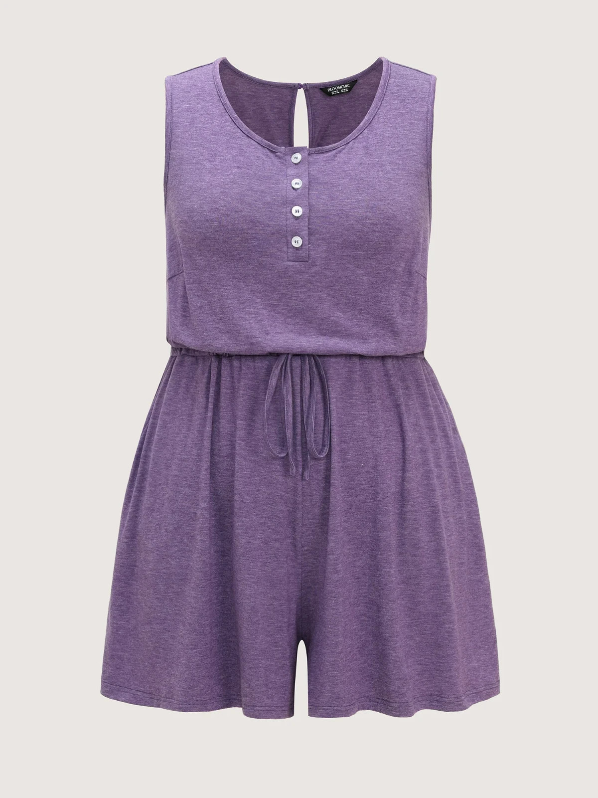 Bloomchic Supersoft Stretchy Drawstring Waist Lounge Jumpsuit Mauve 3X (22-24)