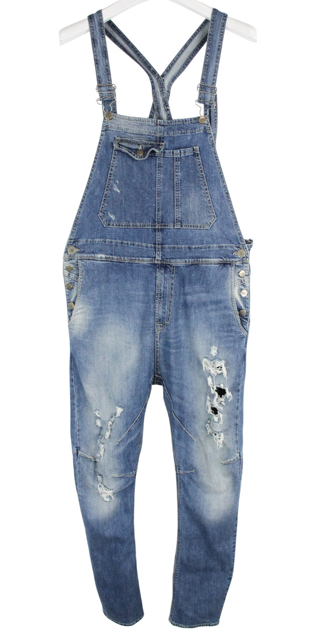 Imperial Salopette Jumpsuit Womens (It) 48 Denim Distressed Sleeveless Jumpsuit