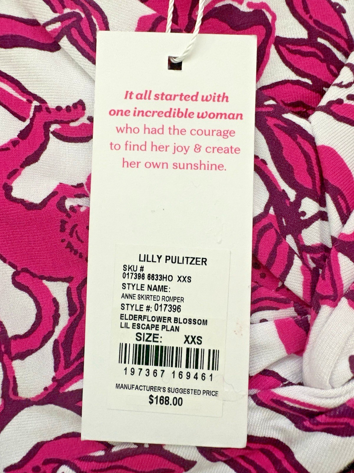 NWT Lilly Pulitzer Anne Skirted Romper In Elderber Blossom Size XXS