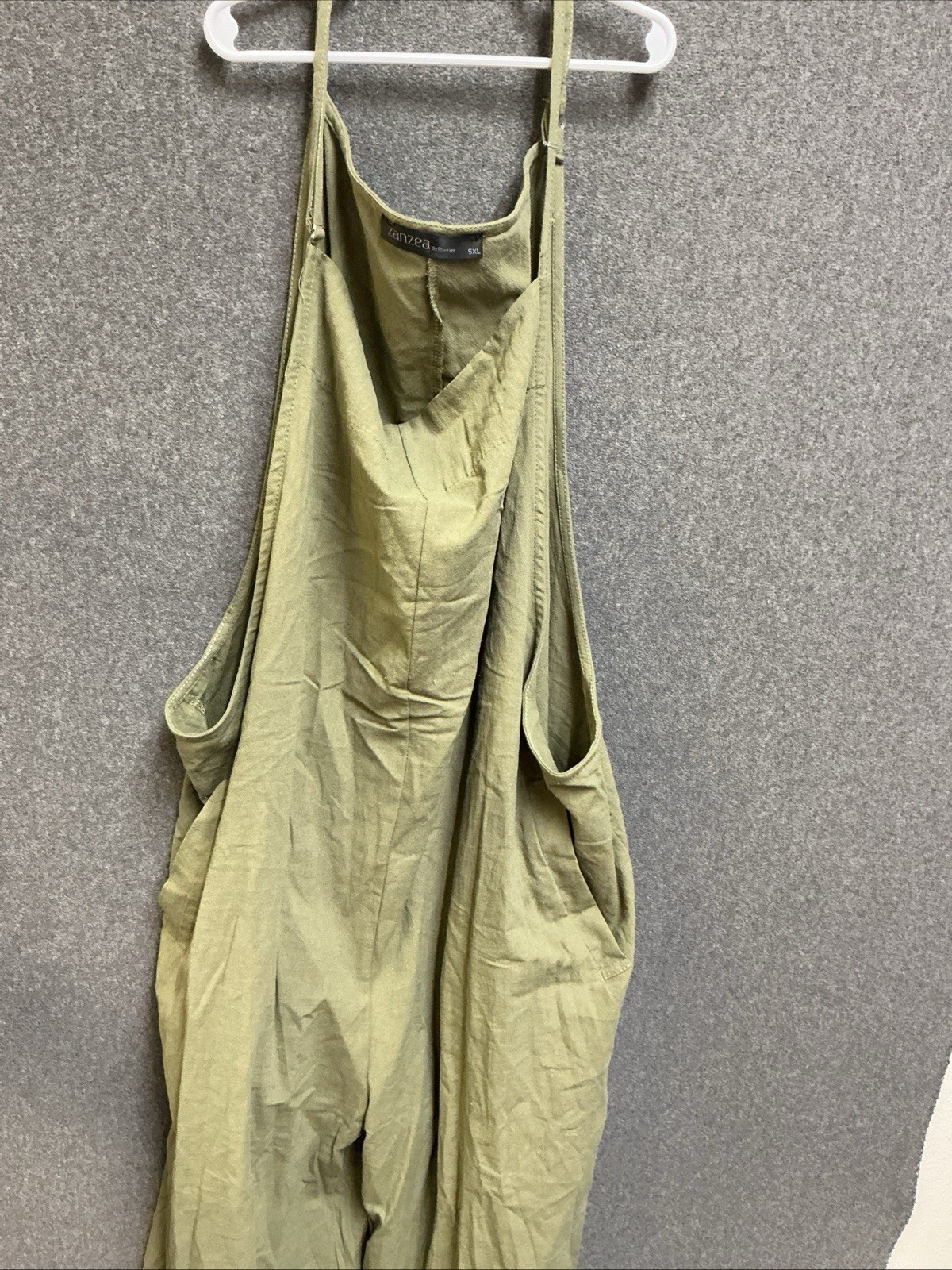 Zanzea Jumpsuit Womens 5XL Green Woven Relaxed Pockets Casual