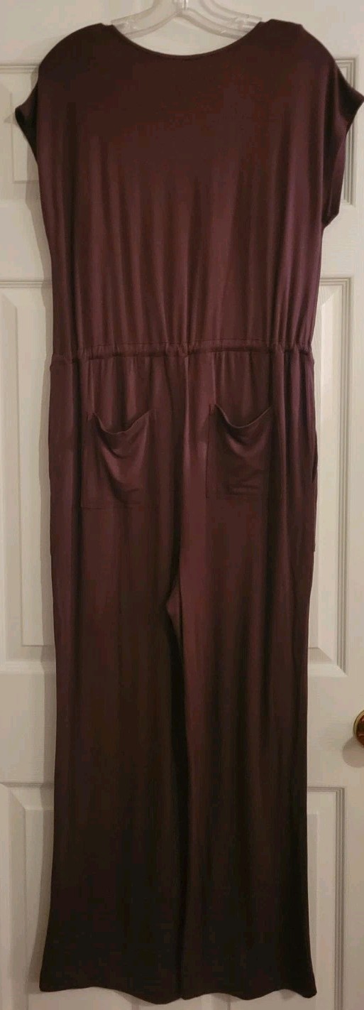 Soma Wide Leg V Neckline Jumpsuit BROWN NWT $89.50 M
