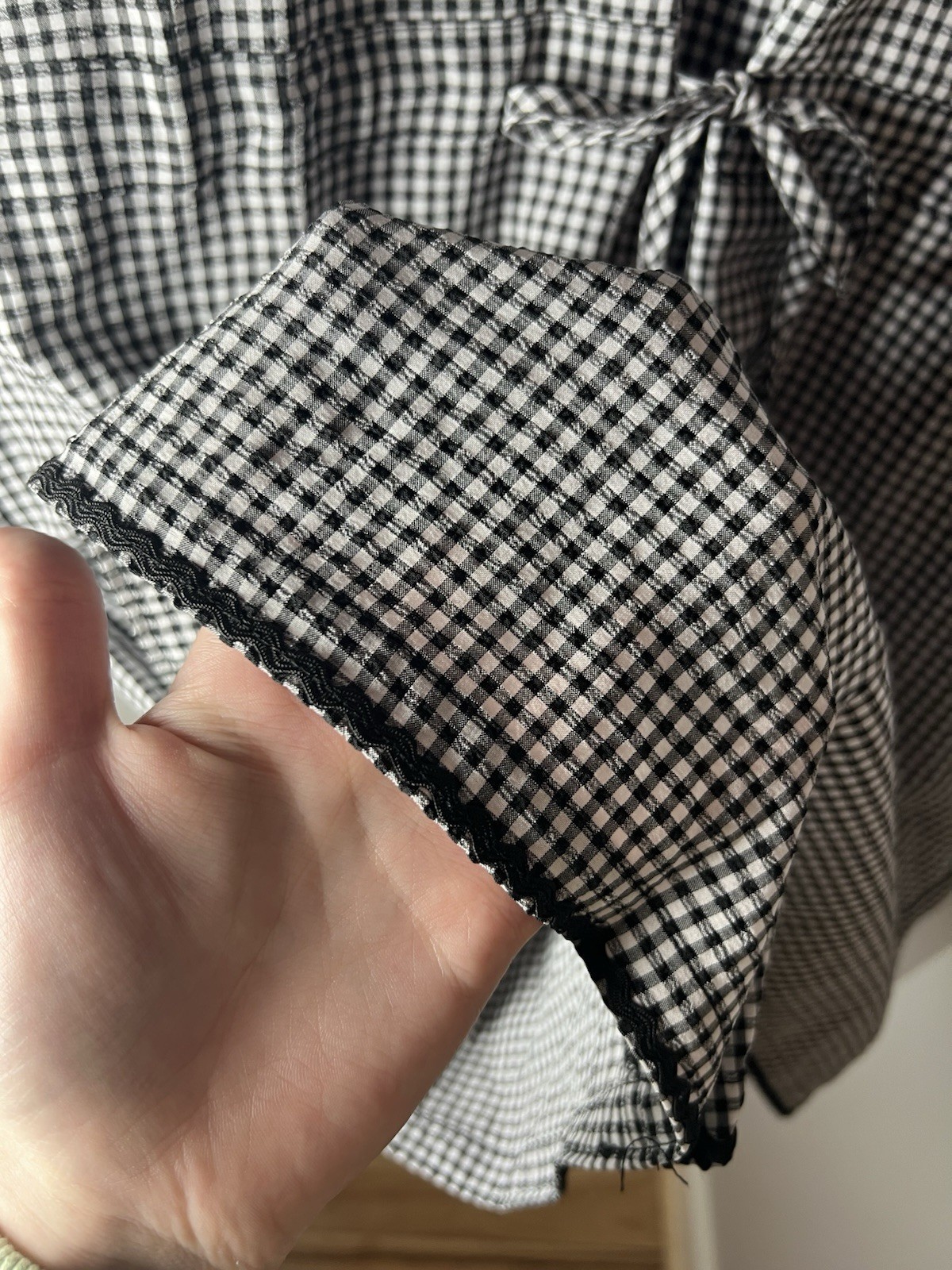 Solid & Striped Estelle Gingham Seersucker Embroidered Trim Romper Size Large