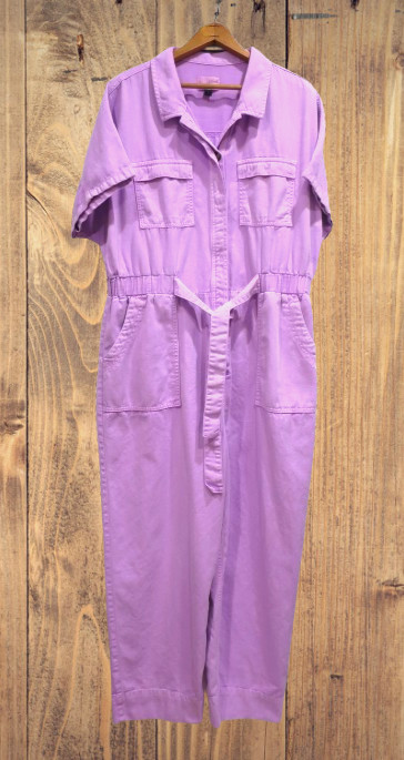 Comfy Lavender Overall Coveralls Durable 100% Cotton Jumpsuit Women’s Sz. 16 EUC