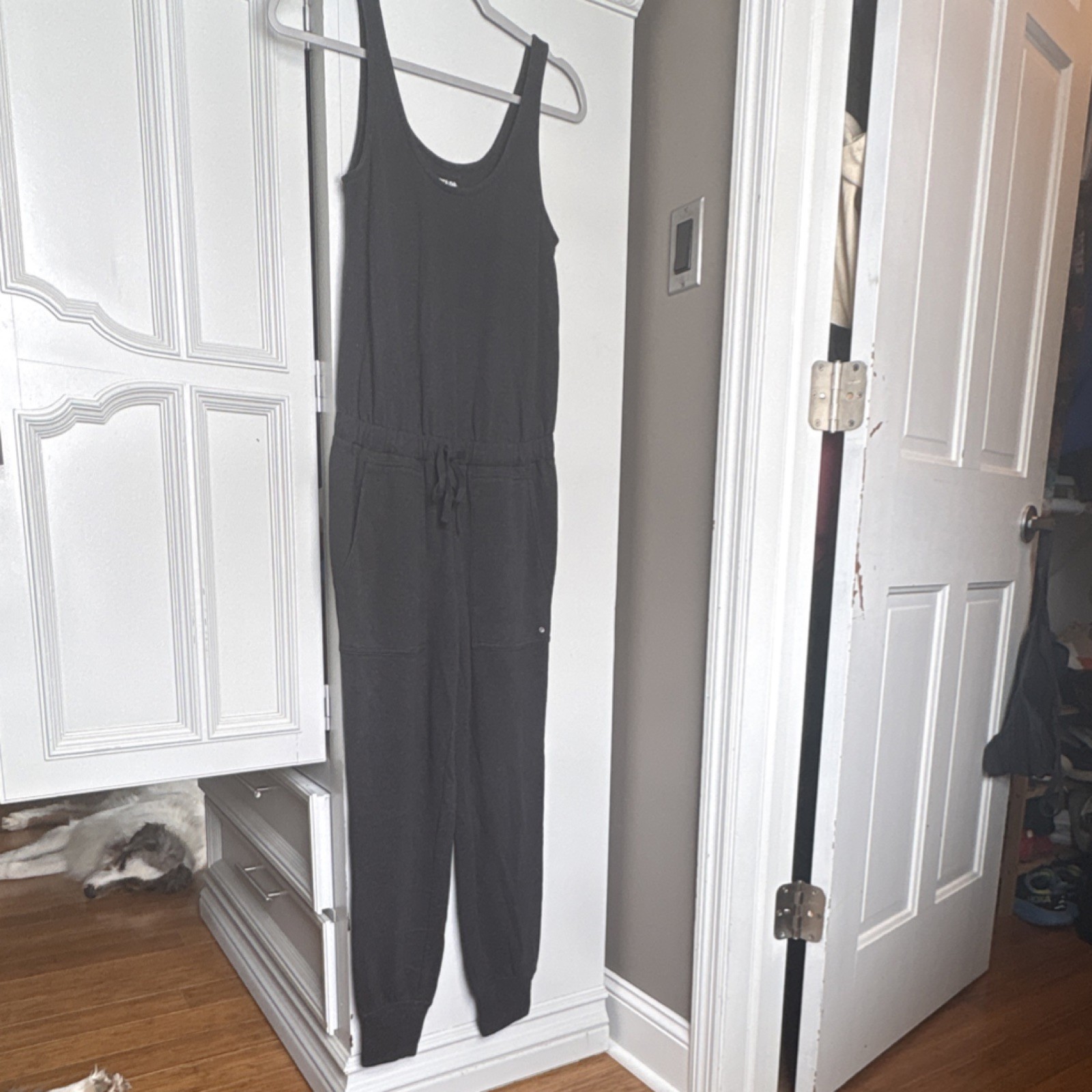 prAna Women’s Black Sleeveless Jumpsuit XS Hemp Blend Drawstring Pockets
