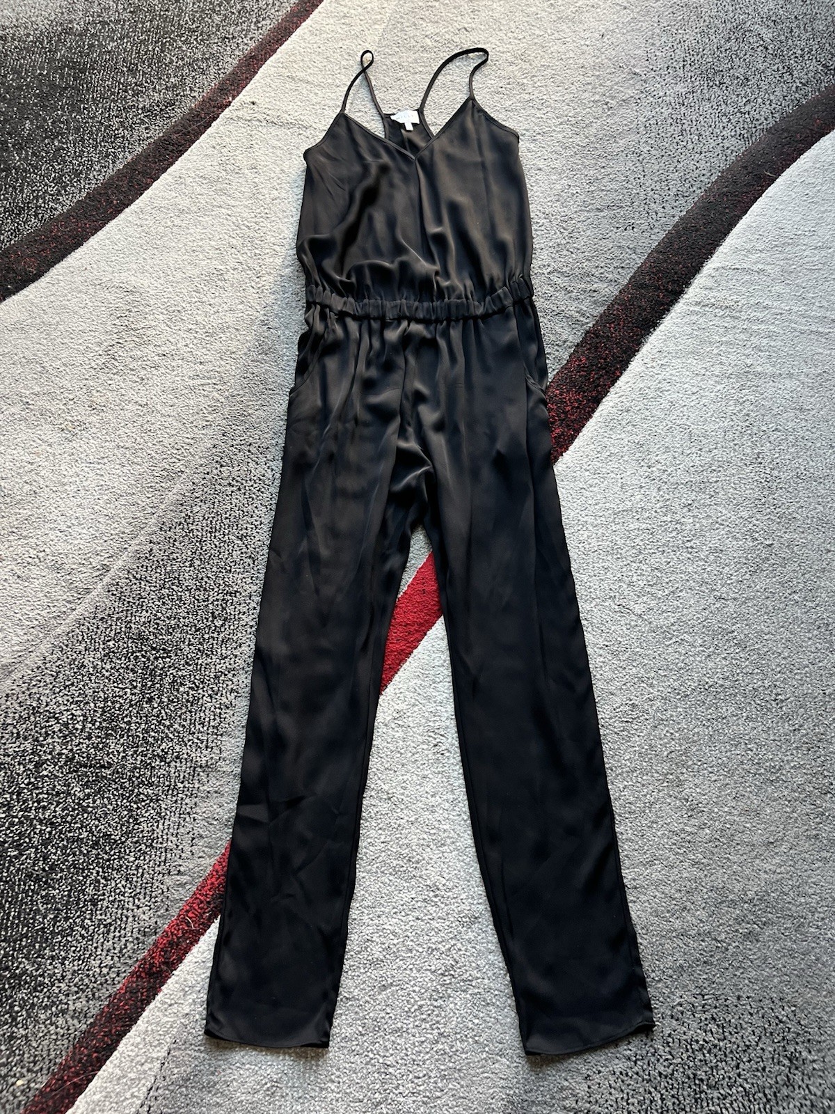 Milly Black Silk Satin Jumpsuit 4