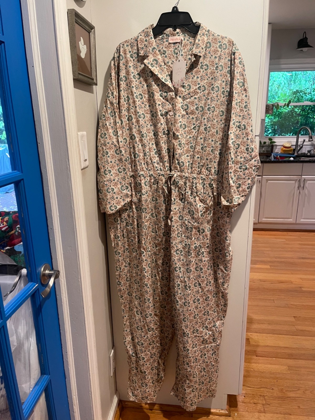 Ivy City Co. Freya Jumpsuit Size 3XL Floral Pattern 100% Cotton Pockets