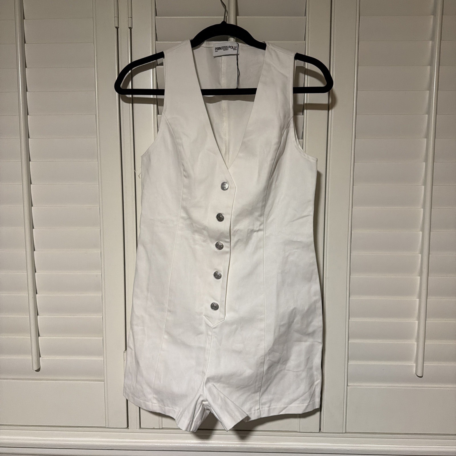 Princess Polly Women’s DAMICO ROMPER In WHITE Size US 4
