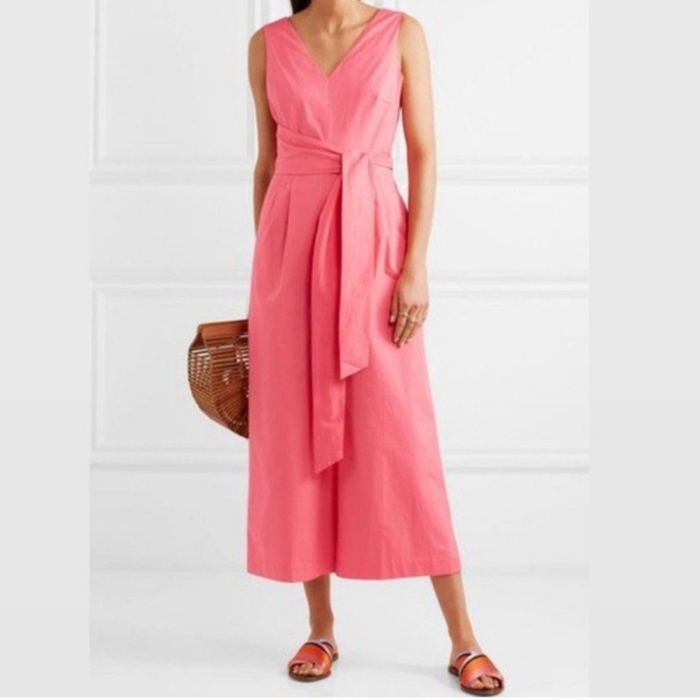 J. Crew 0 Stretch Cotton Poplin Tie Jumpsuit Mid Summer Romance Garden Travel