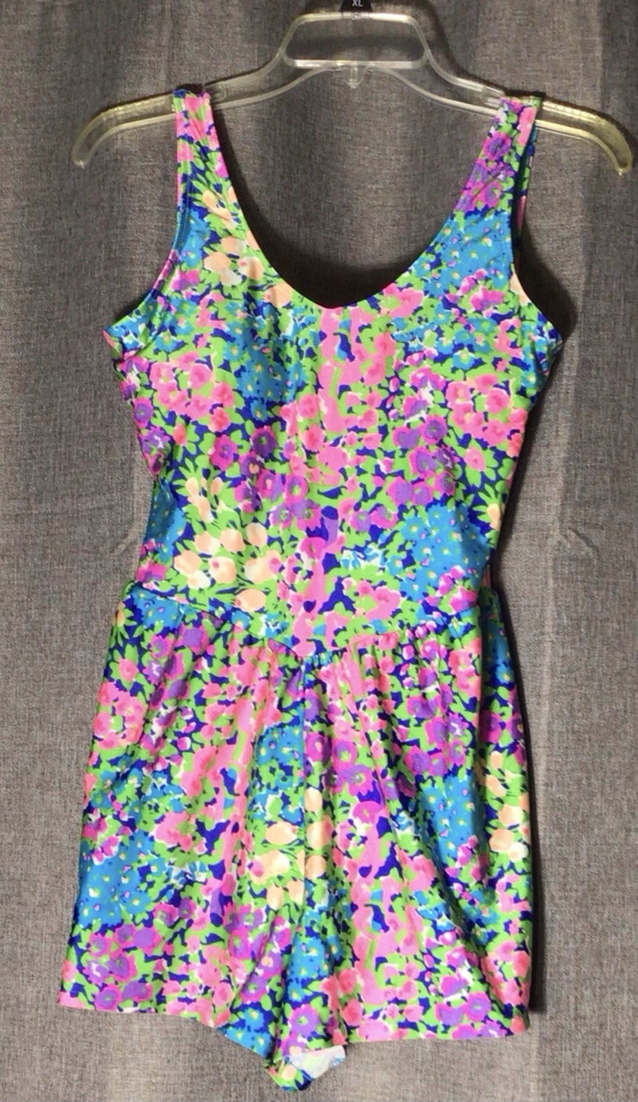 Vintage Vibrant Floral Swim Romper