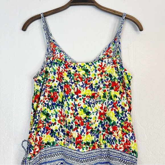 CABI Women’s Size XS Multicolor Fiesta Sleeveless Romper Drawstring Waist #5261