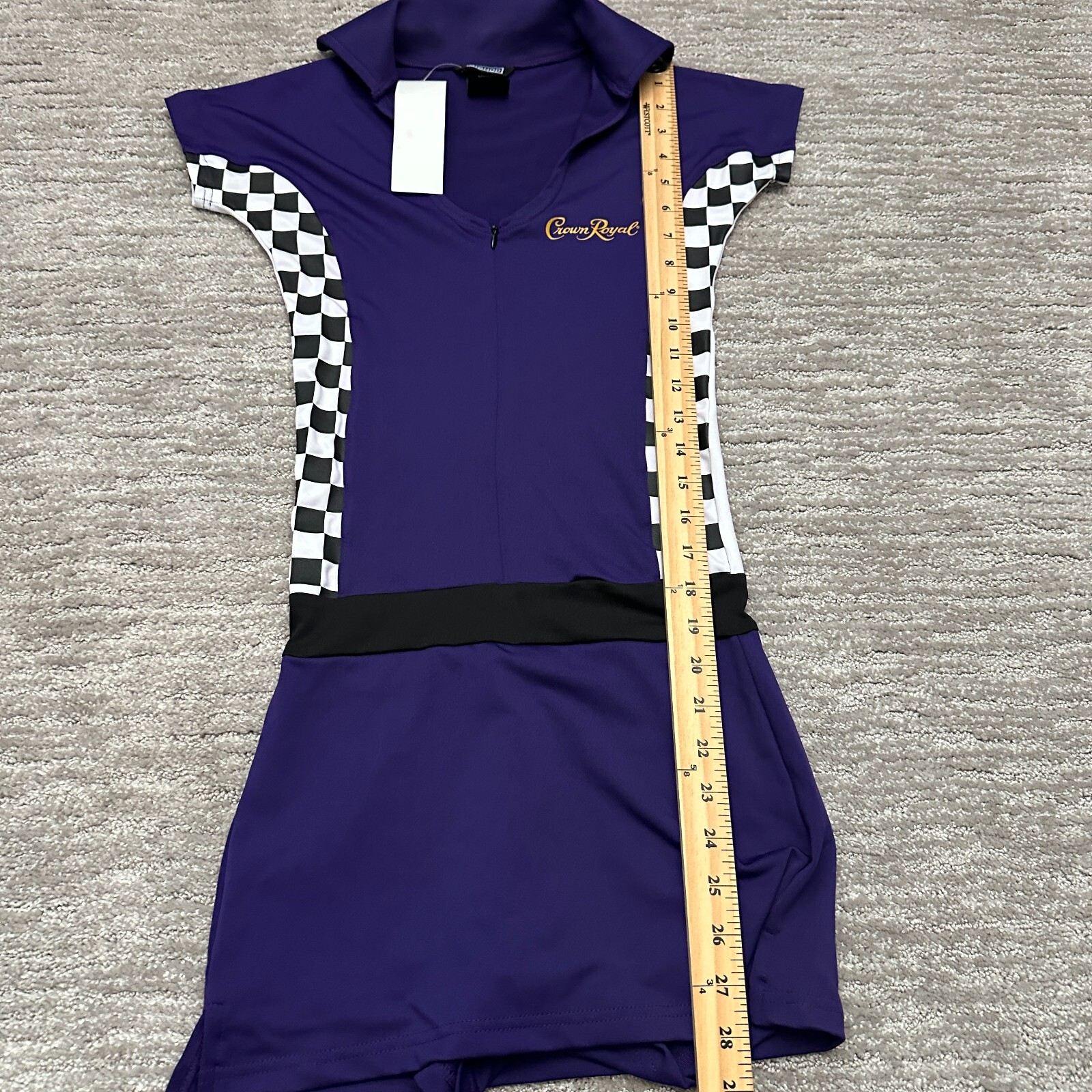 Crown Royal Dress Womens Small Purple Shorts Skort Mini Checkered Racing
