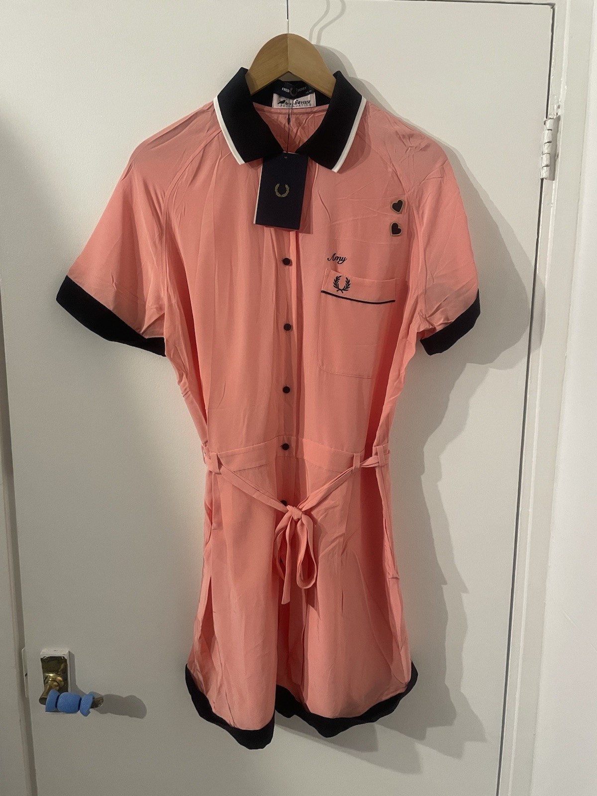 Fred Perry Amy Winehouse Pink Play Suit Size 14 Brand New With Tags