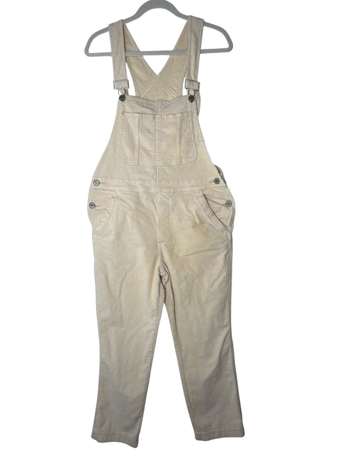Free People We The Free Corduroy Overalls Womens 27 Regular Fit Pockets Stain