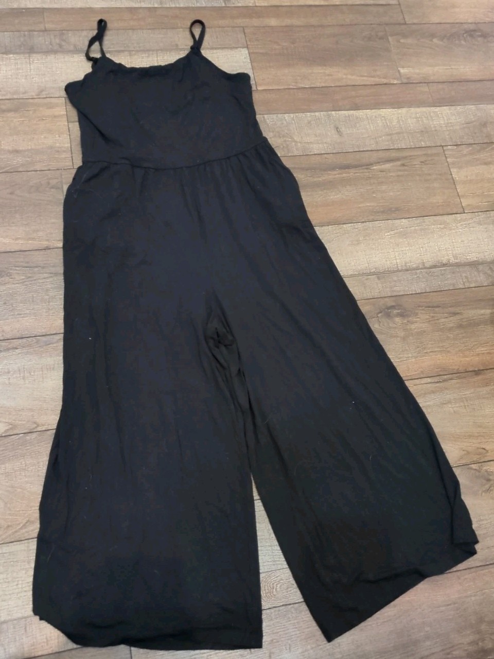 Old Navy Classic Jumper Size XL Black Romper Wide Leg Adjustable Strap