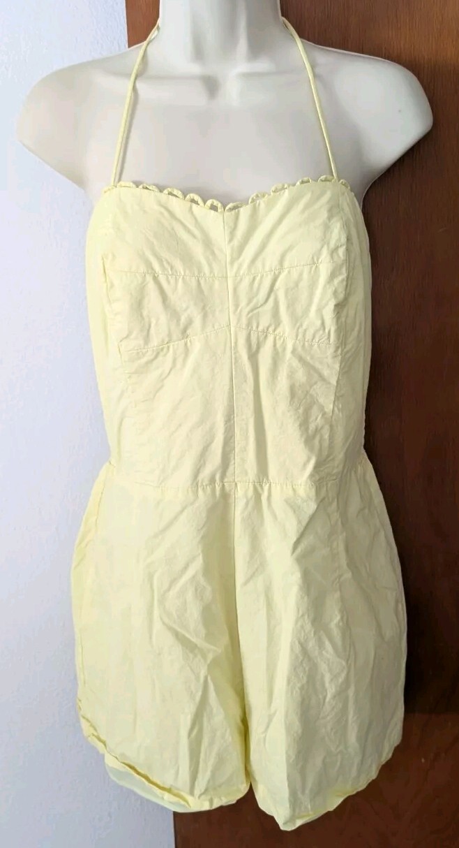 Amanda Uprichard New York Romper Halter Beach Women’s Sz Large Yellow