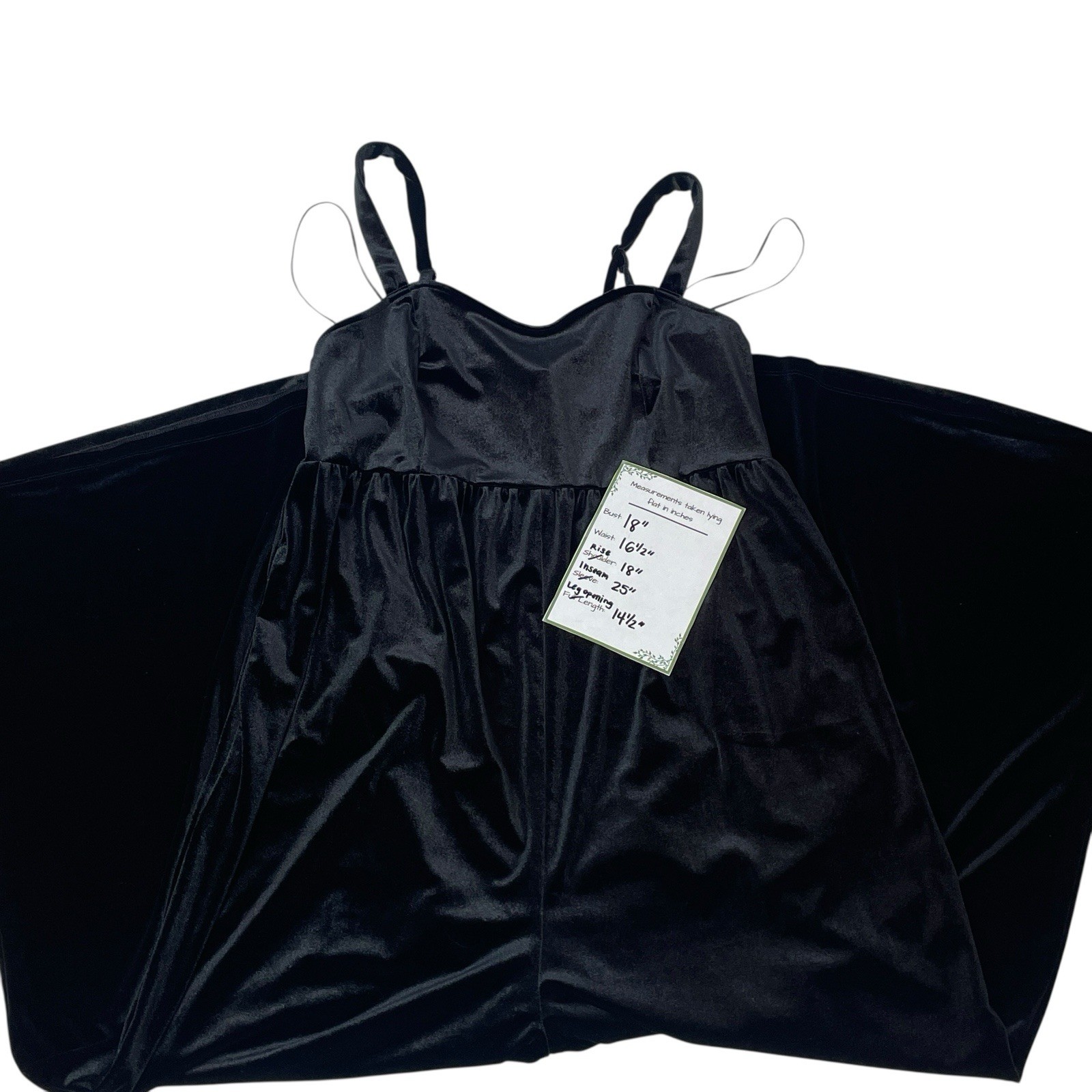 Old Navy Maternity Black Velvet Wide Leg Jumpsuit Adjustable Straps Women Large