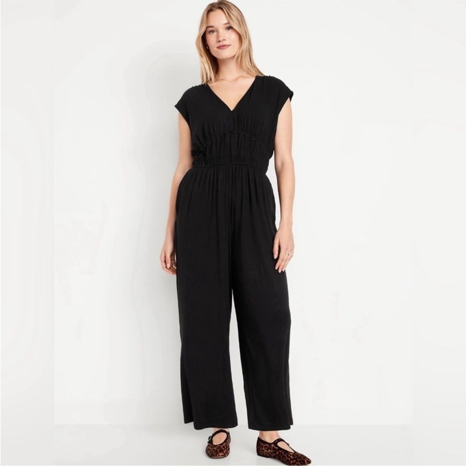 NWT! Old Navy Black Waist-Defined Wide-Leg Jumpsuit – Size XL Tall