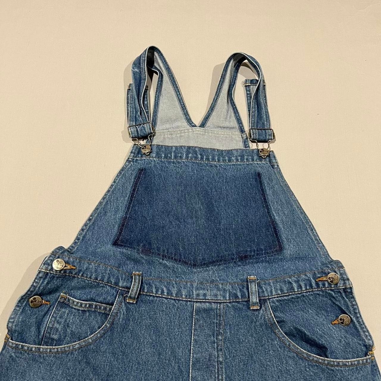 Vintage Mickey Mouse Disney Blue Denim Overalls Ghost Pocket Jerry Leigh L