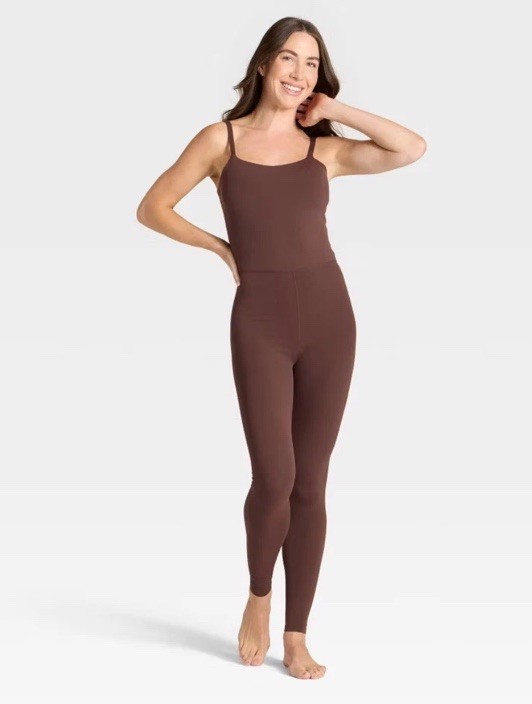 Women’s Size XL Everyday Soft Active Bodysuit Jumpsuit – All In Motion Brown