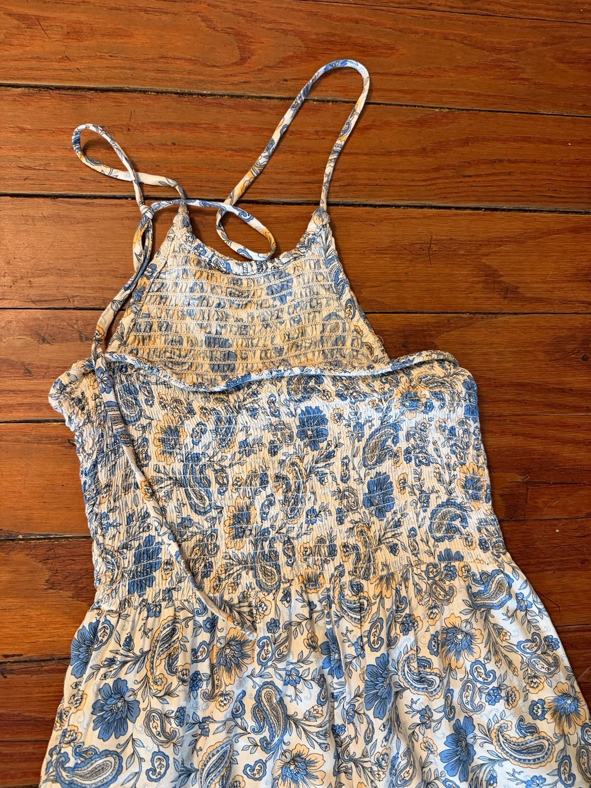 Patrons Of Peace Jumpsuit S Floral Blue Yellow Girlcore Boho Hippie Trendy Chic