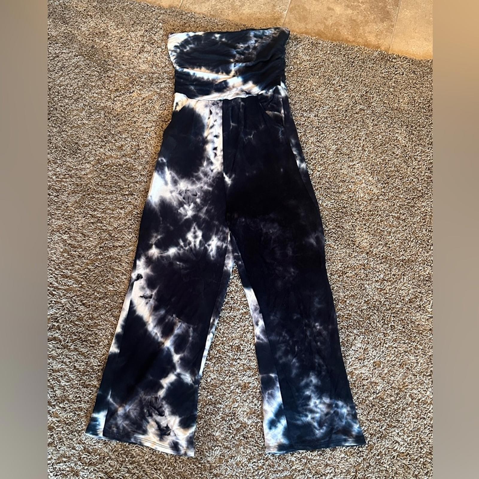Antistar Navy Blue Tie Dye Jumpsuit