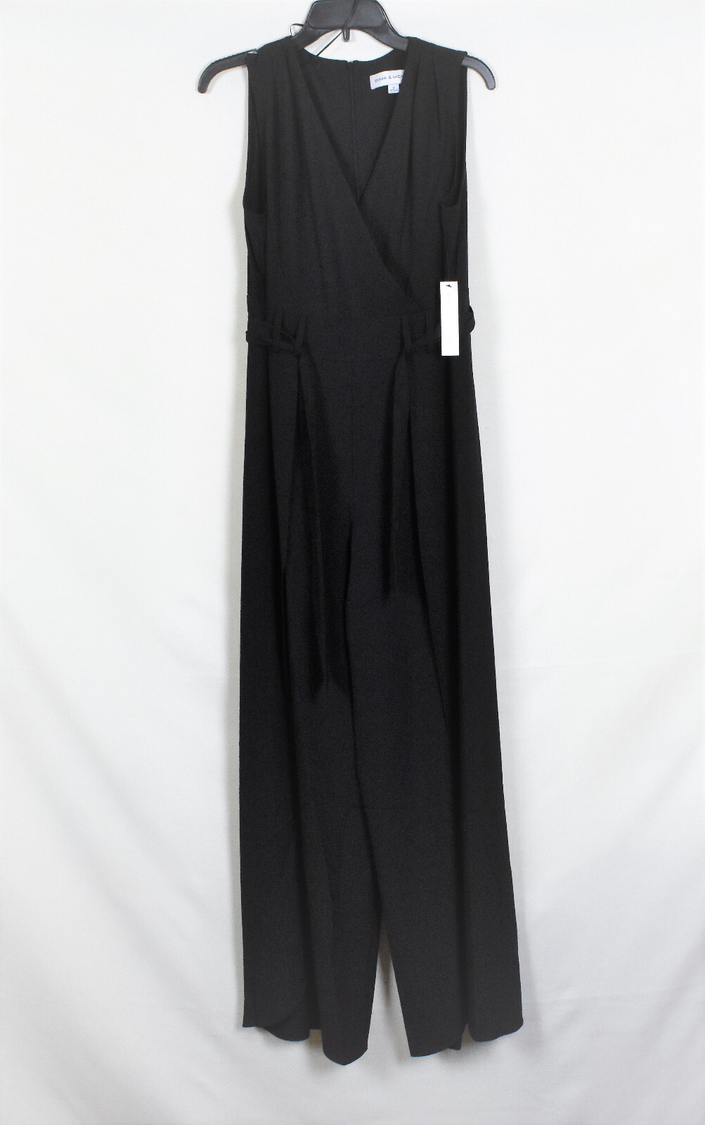 EMMA MICHELE Jumpsuit 12 Black VCut Sleeveless Back Zipper Machine Wash