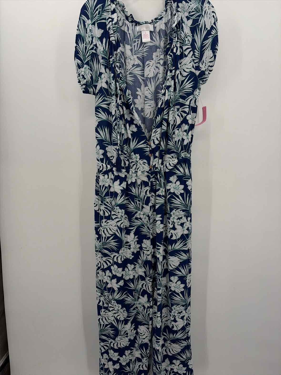Pre-Owned Stella Parker Navy Size Large Short Sleeve Jumpsuit