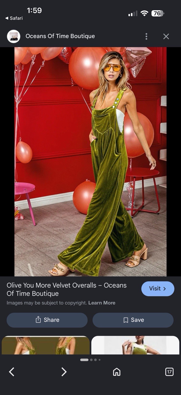 Green Bibi Velvet Jumpsuit Size Large Wide Leg One Piece