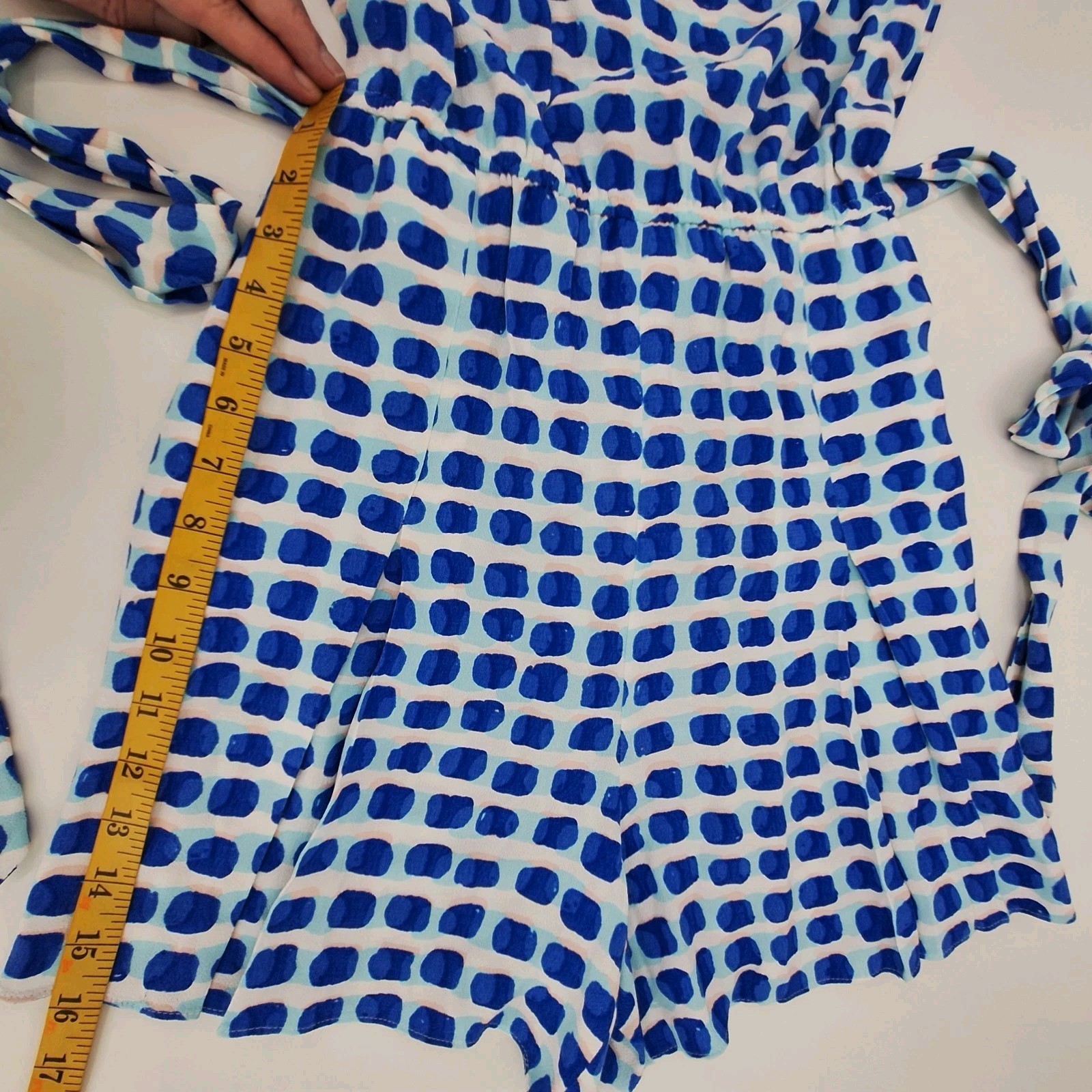 Kate Spade New York “Island Stamp” Geometric Tie-Waist Romper