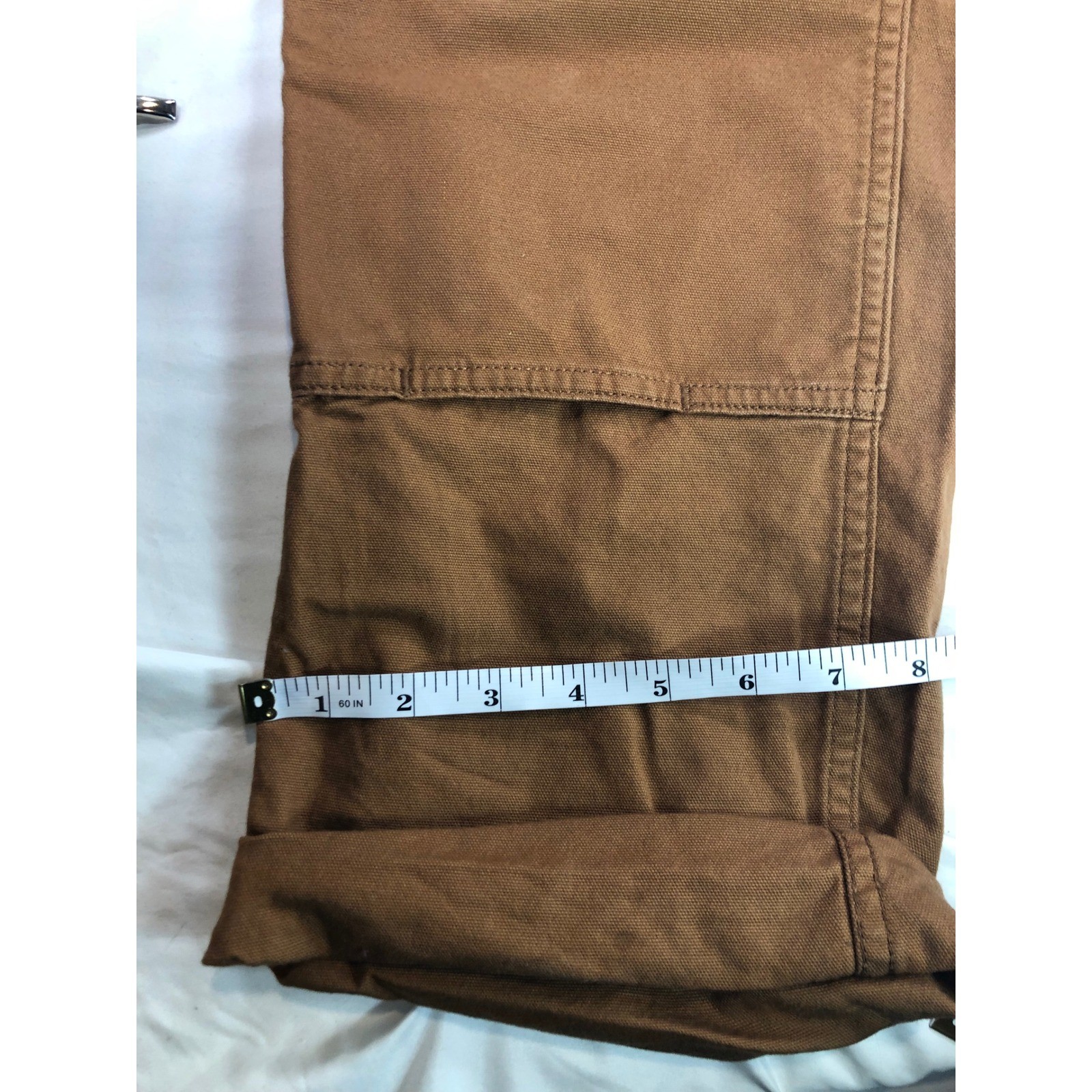 Carhartt Womens Loose Fit Canvas Bib Overalls Brown OR6001-W Size M Tall