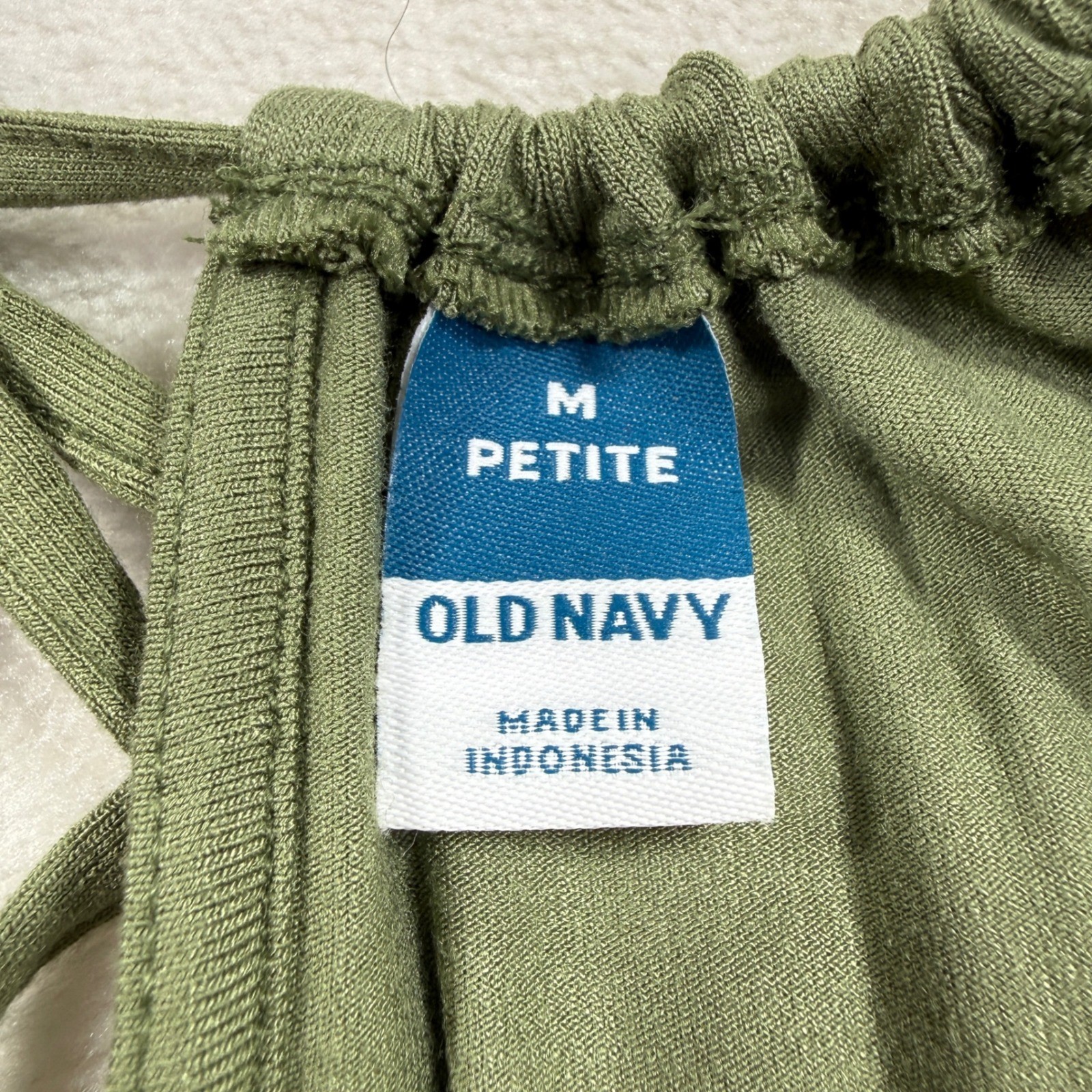 Old Navy Womens Halter Neck Romper Olive Green Petite Medium NWT