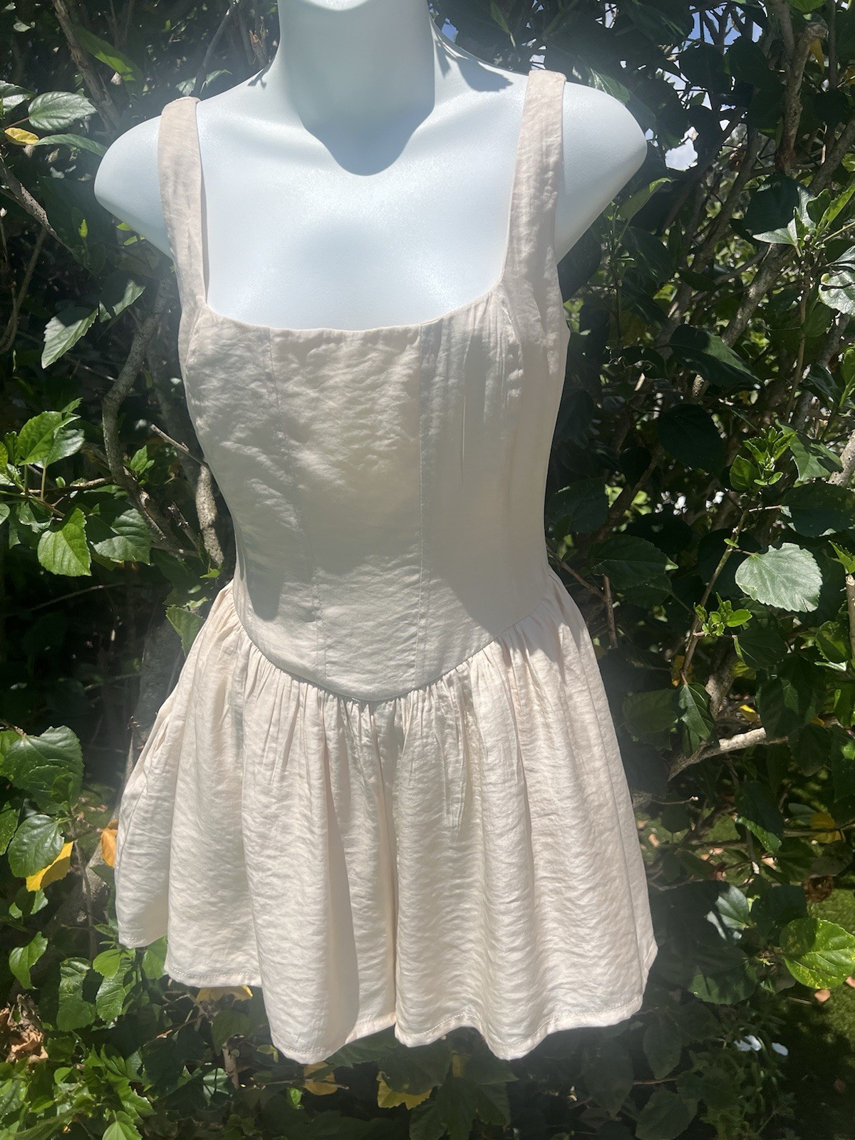 Princess Polly Judson Satin Ivory Sz 2 Corset Romper Shorts Dress Zip Playsuit