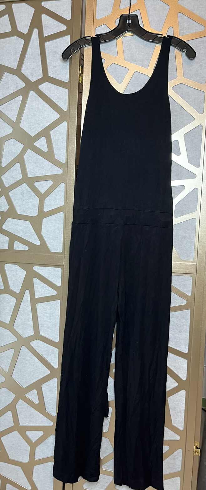 Monrow Rayon Jumpsuit Black Very Soft Xs Sleeveless