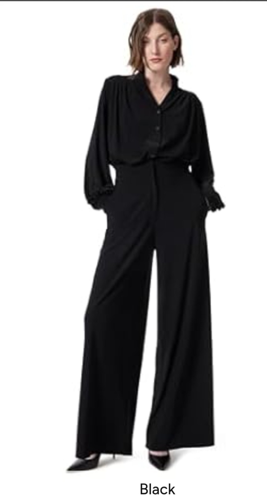 DEE OCLEPPO WOMENS PIPER BUTTON TOP ZIPPER BOTTOM JUMPSUIT Sz M WOMEN M – BLACK