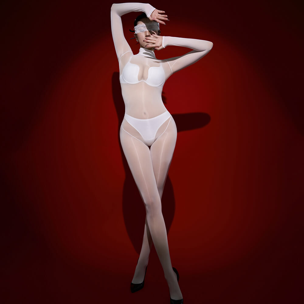 Women Ultra-thin Shiny Full Bodystocking Sheer Nylon Pantyhose Bodysuit Jumpsuit