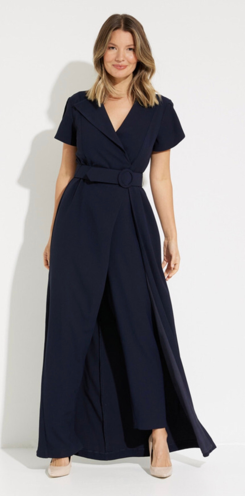Joseph Ribkoff Navy Midnight Blue Belted Jumpsuit 231726 Size UK 10 RRP £380.00