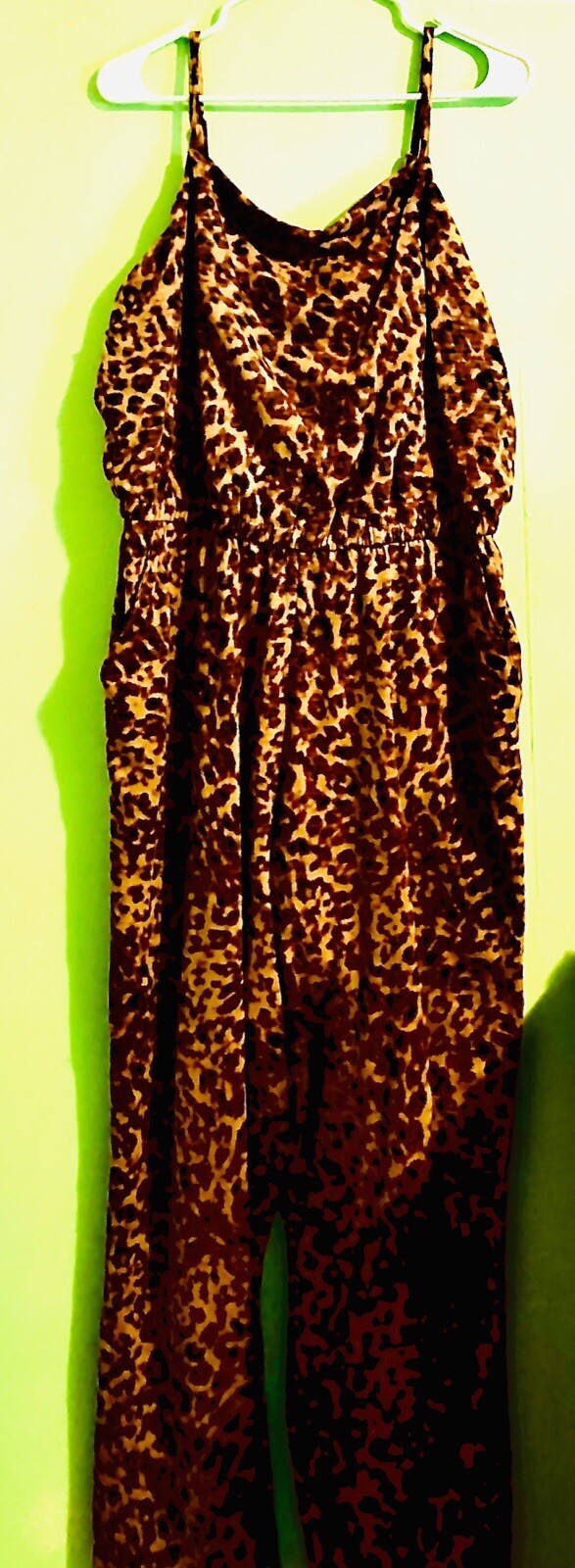 Old Navy Jumpsuit Women Large Elastic Waist Cami Animal Leopard All Over Graphic