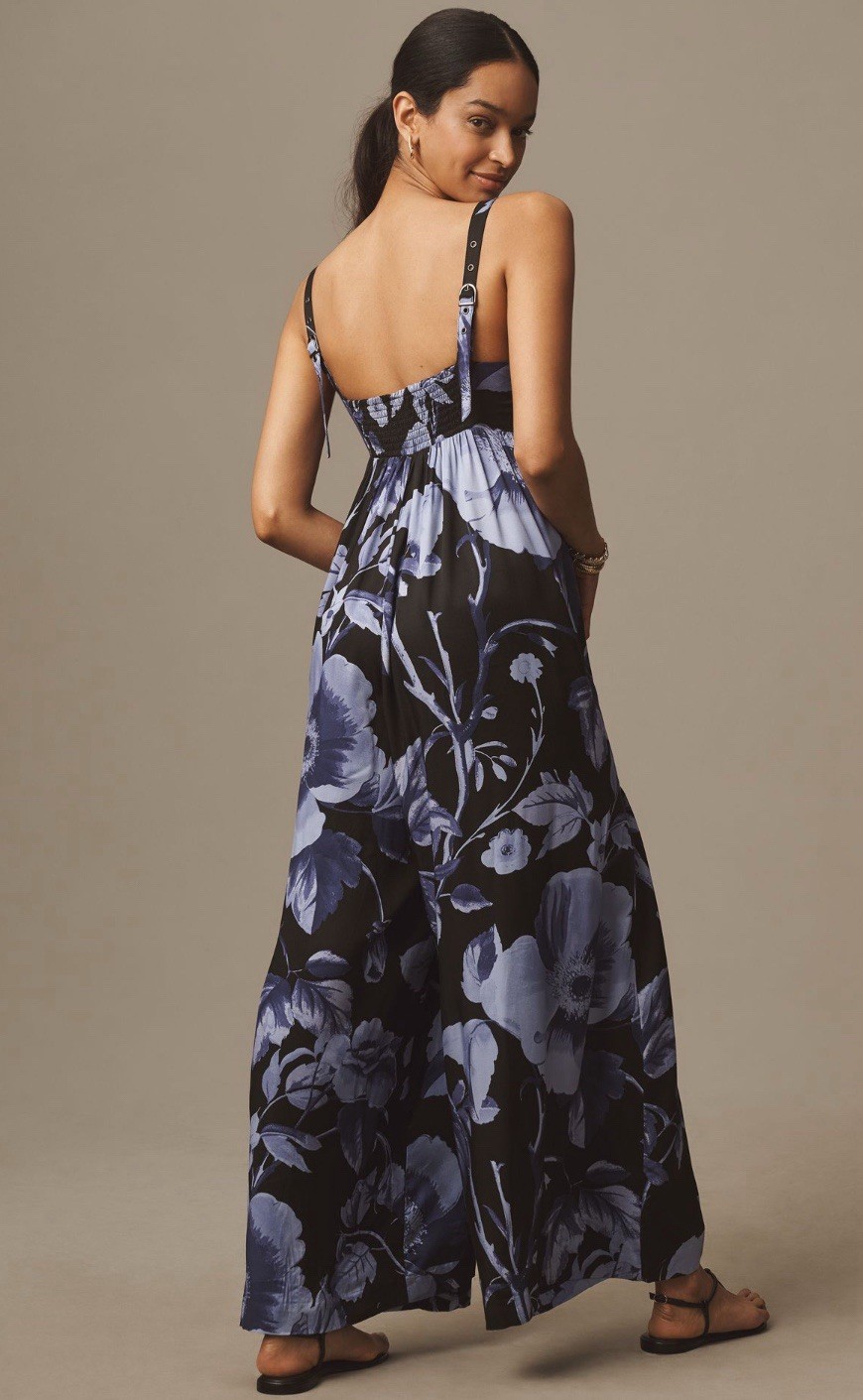 Anthropologie Maeve Jumpsuit Purple Floral Bandeau Preppy Vacay Retro Sz XS NWT