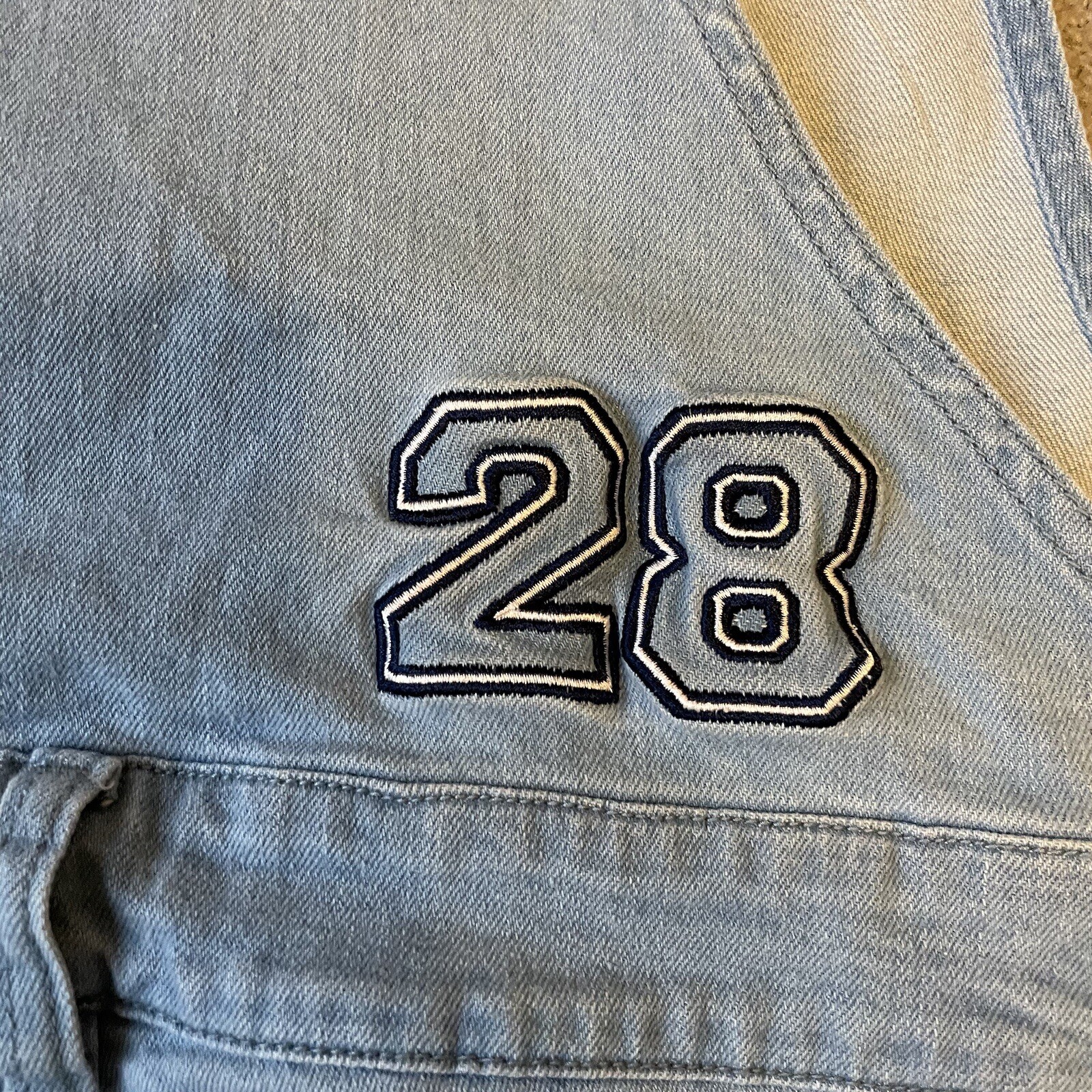 Disney Overalls Womens XS Blue Denim Mickey Mouse Bib Light Wash Casual Distress