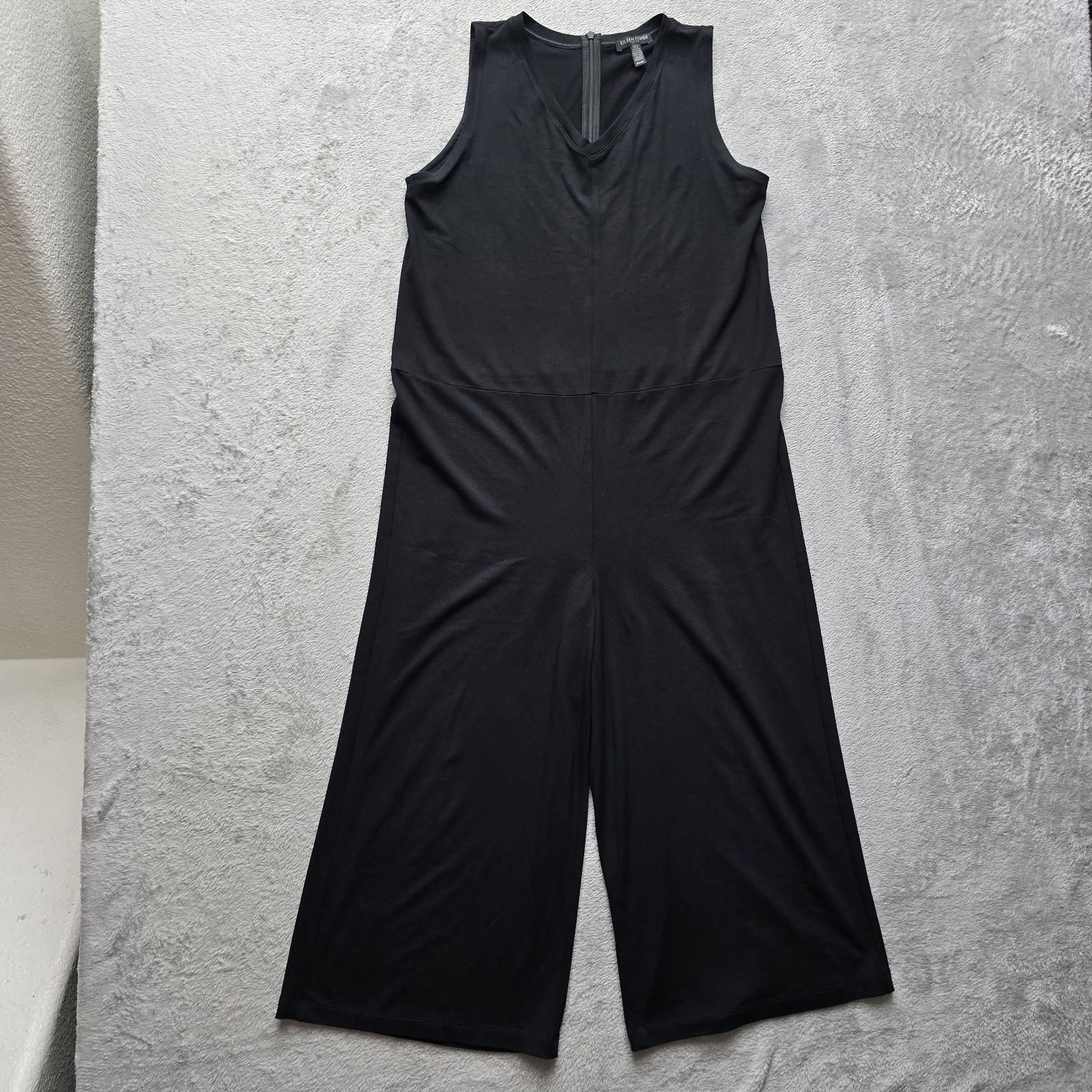 Eileen Fisher Jumpsuit PS Sleeveless Jersey Knit Wide-Leg Minimalist Lagenlook