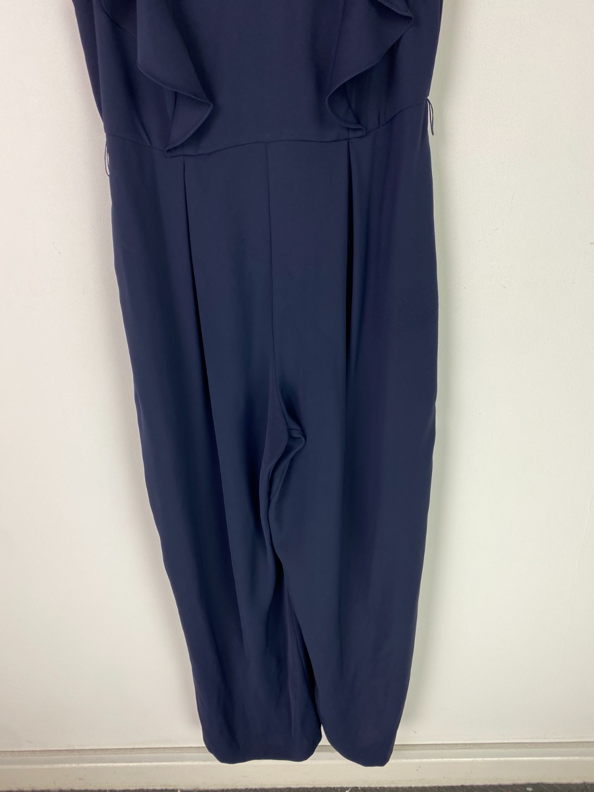Phase Eight Navy Plain Jumpsuit Short Ruffle Sleeve Straight Leg Style UK 16
