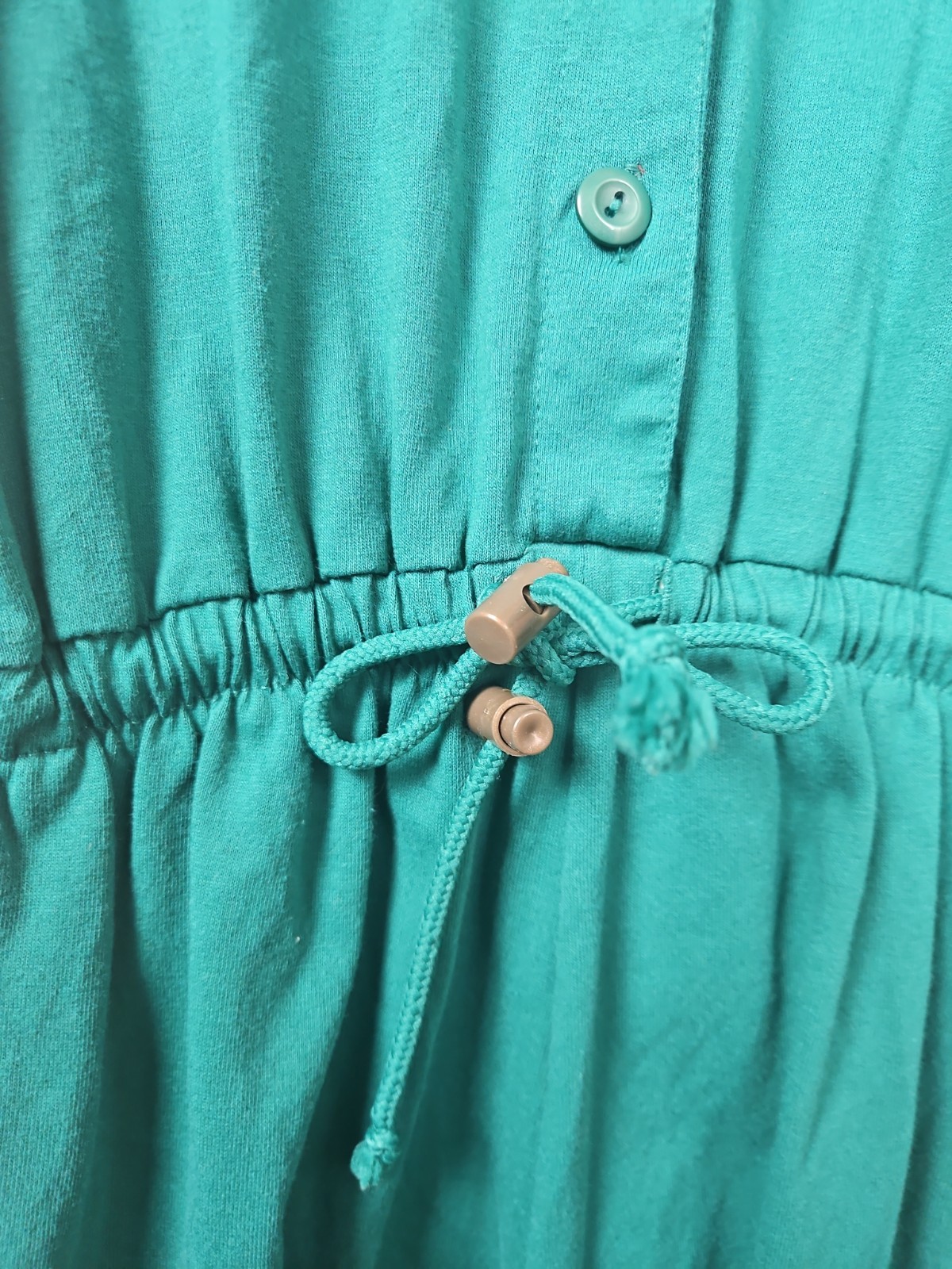Vintage 80s Separate Issues Elastic Waist Green Romper S Short Sleeve 1pc Retro