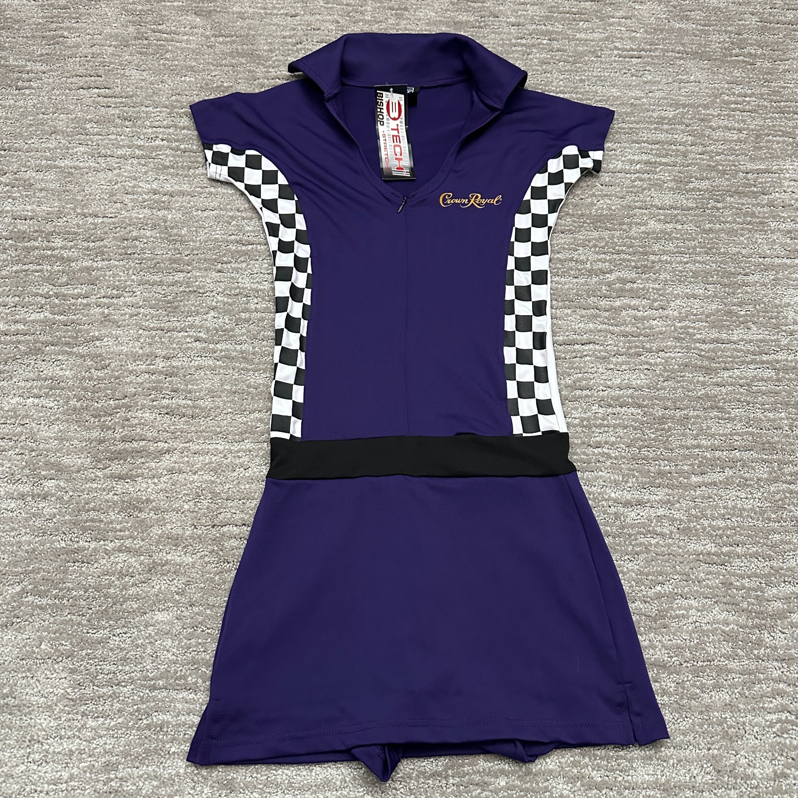Crown Royal Dress Womens Small Purple Shorts Skort Mini Checkered Racing