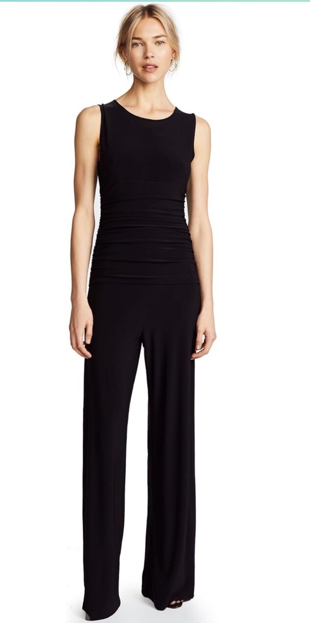 Norma Kamali Women’s Kamali Kulture Shirred Waist Jumpsuit Black XS/34 NWT
