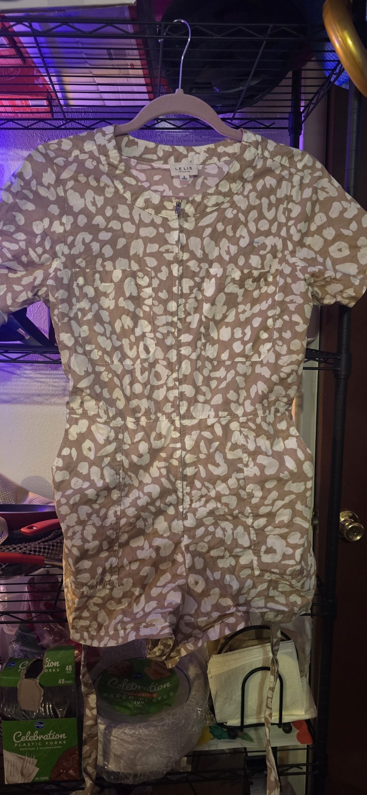 le lis collection Womans Brown And White Romper Size Small